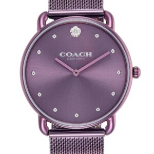Coach Elliot Qtz Basic Purple Round Dial Women's Stainless Steel Analog Watch|Ionic Plated Steel Material|Purple Color Band-14504211
